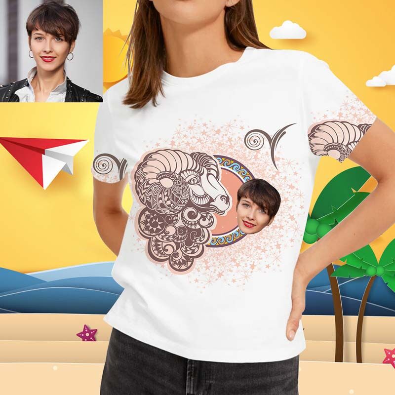 Personalized Hawaiian Women's T-Shirt for Aries