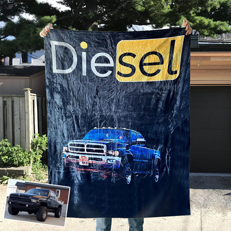 Custom Picture Truck Blanket Special Design Gift for Friends "Diesel Hub"