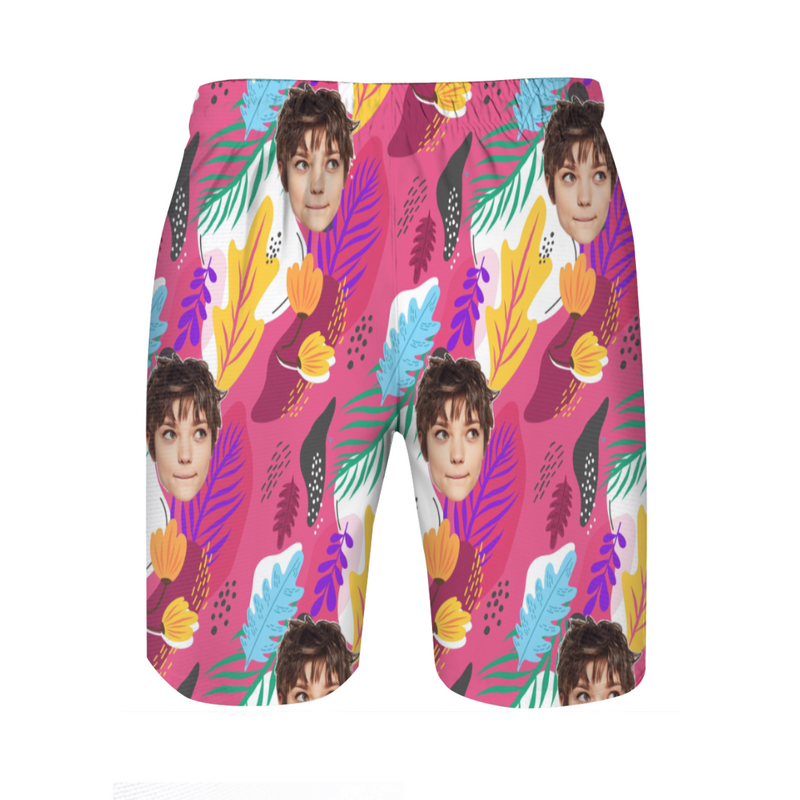 Personalized Picture Men's Beach Shorts Colorful Present for Friend