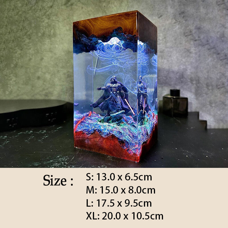 Warrior Resin Wood Lamp Best Gift for Friend
