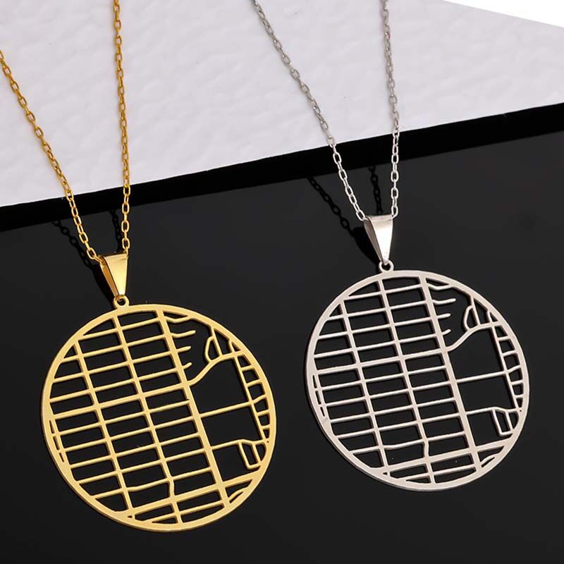 Collier rond personnalisé avec carte, cadeau spécial pour Noël