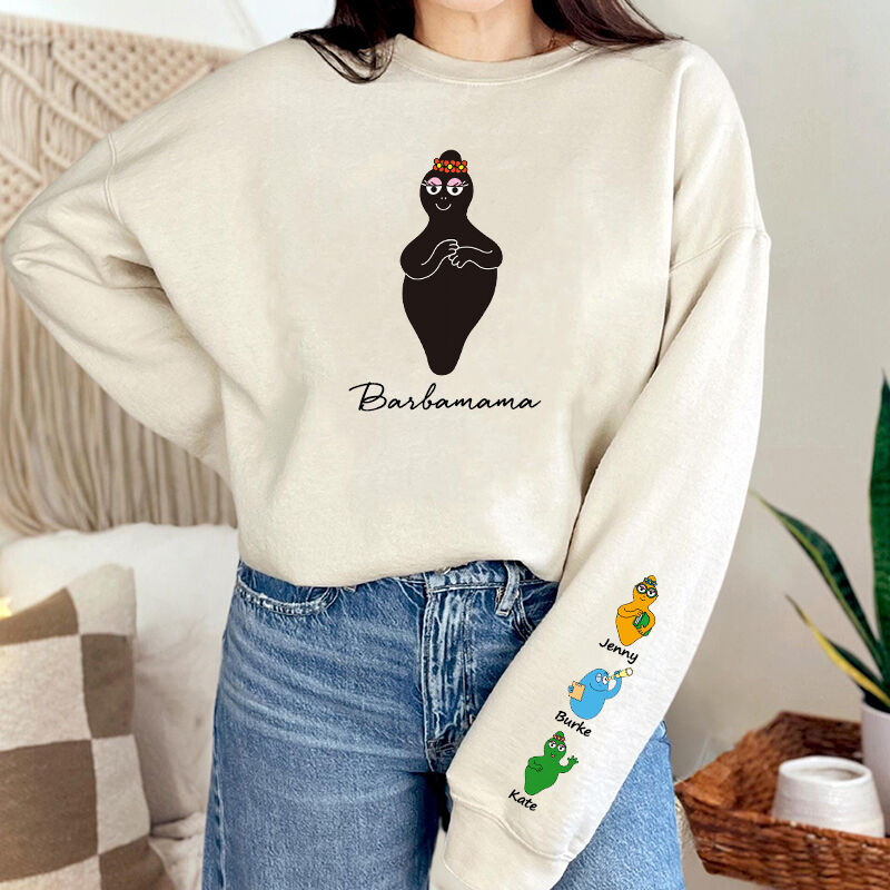 Personalized Sweatshirt Barbapapa Custom Kids Cartoon Image Design Creative Gift for Mom and Dad