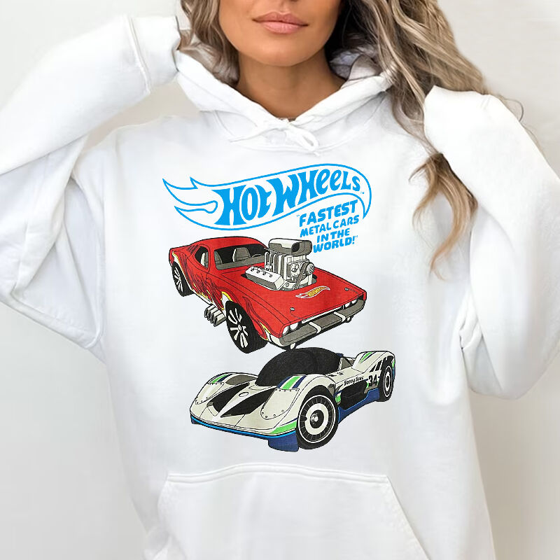 Personalized Hoodie Hot Wheels Fast Metal Cars Cool Printed Design Attractive Gift for Car Lovers