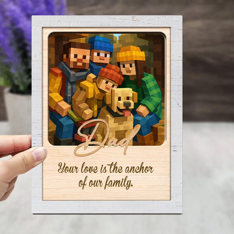 Cornice fotografica personalizzata in stile Pixel Regalo per la festa del papà