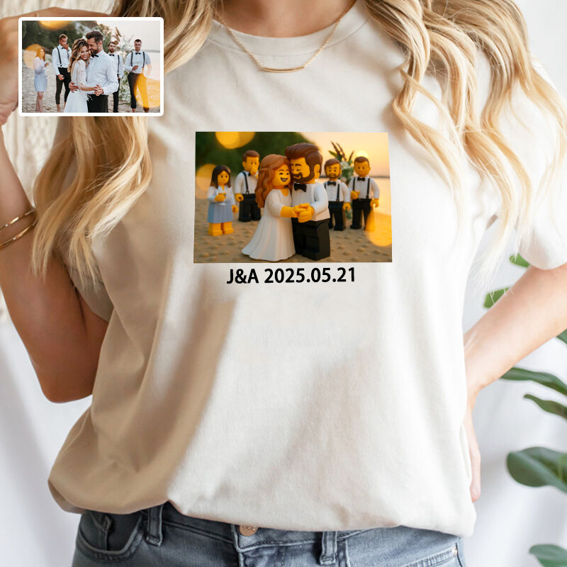 Personalized T-shirt Custom Photo Building Block Style Design Adorable Gift for Loved Ones