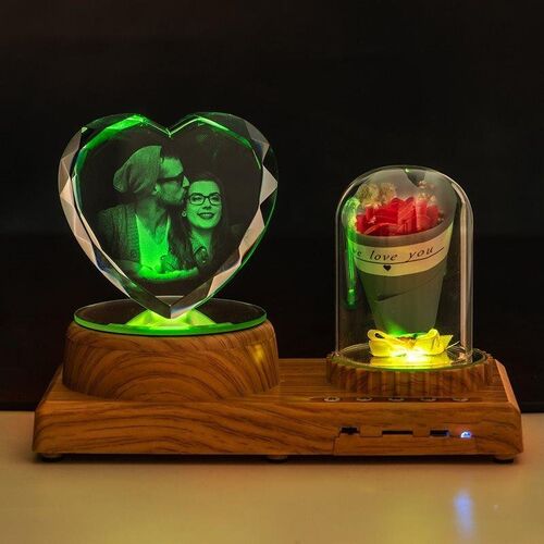 Lampada Personalizzata per Foto di Musica Colorata Bluetooth Forma di Cuore