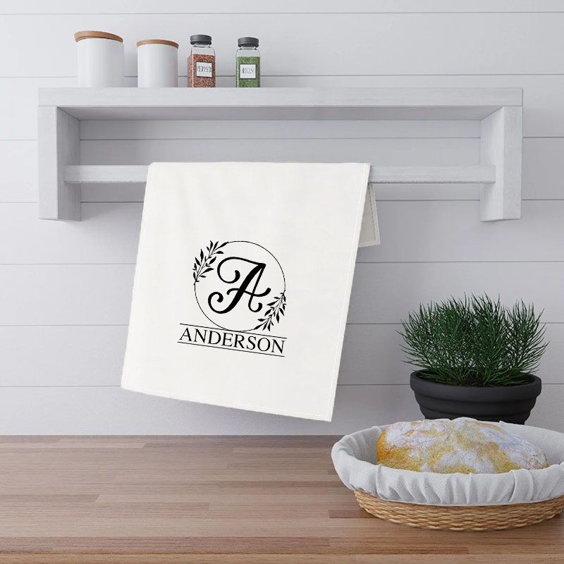 Personalized Towel with Custom Letter and Name Artistic Design Meaningful Gift for Family