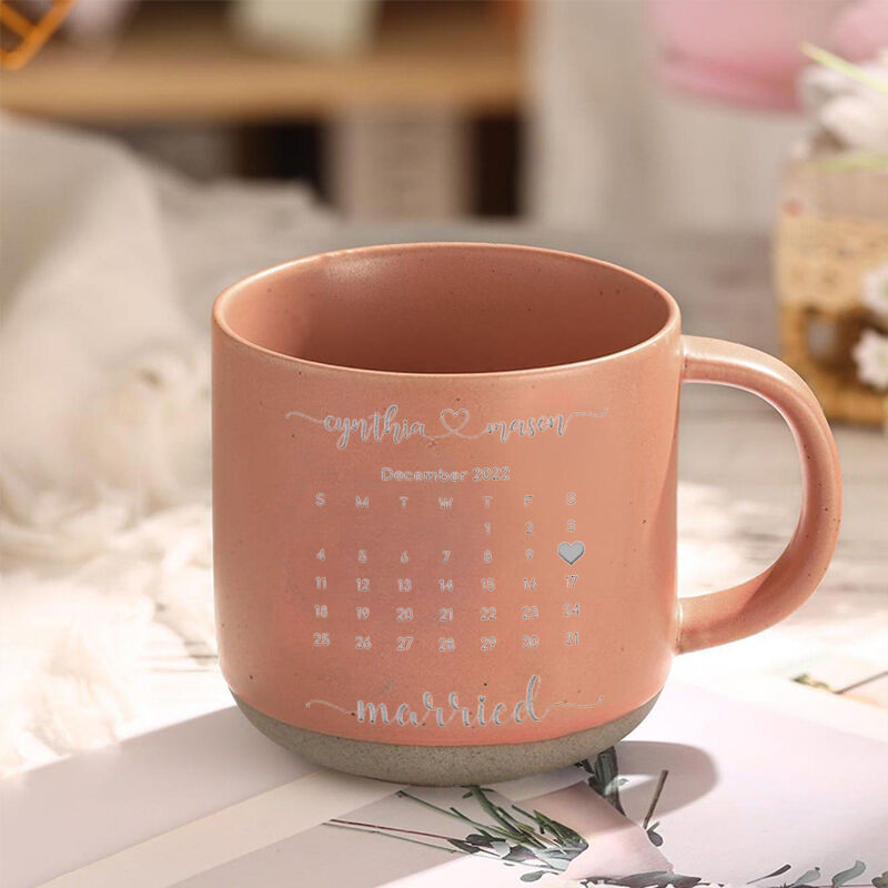 Personalisierte Keramiktasse Customized Kalender Jahrestag Geschenke für Paare