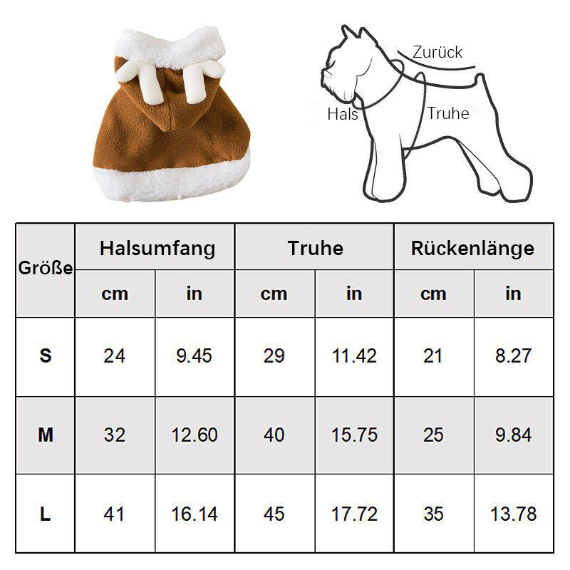 Personalisiertes Pet-Kostüm Rentier-Umhänge Süßes Geweih-Design Tolles Weihnachtsgeschenk für Tierliebhaber
