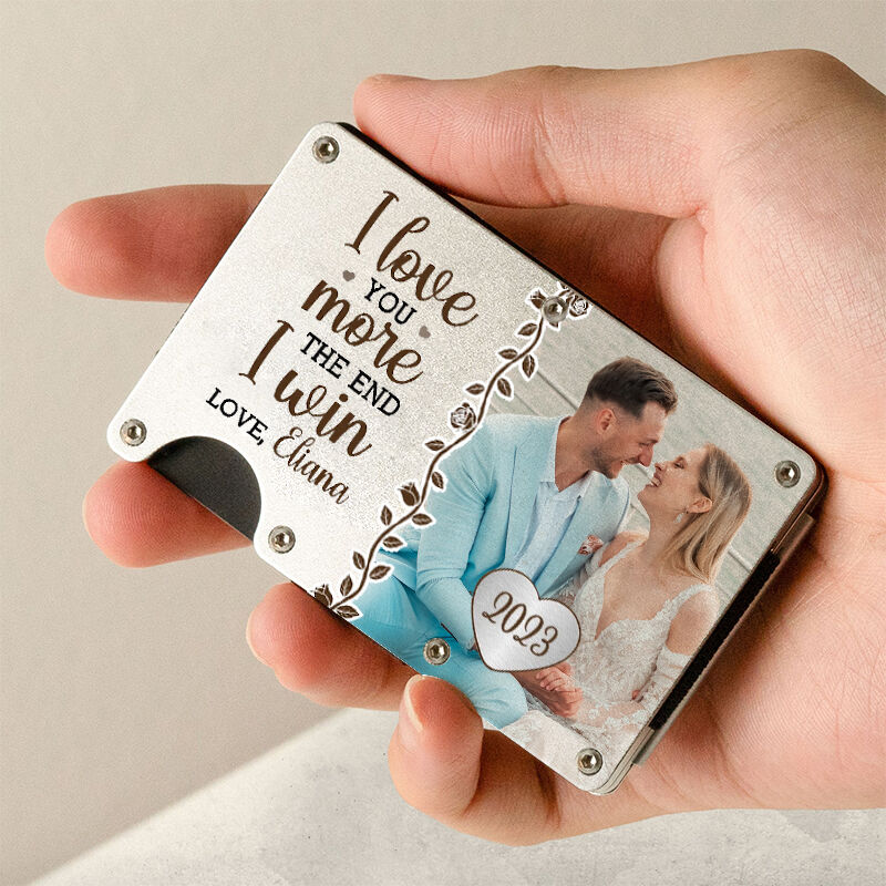 Personalisierte Metall-Kartenhalter Ich liebe dich mehr Süße Valentinstag Geschenk