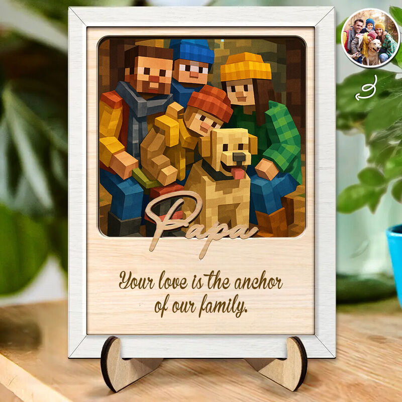 Cornice fotografica personalizzata in stile Pixel Regalo per la festa del papà