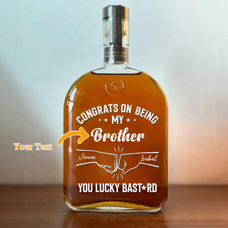 Bouteille de whisky personnalisée avec motif main Superbe cadeau pour la famille