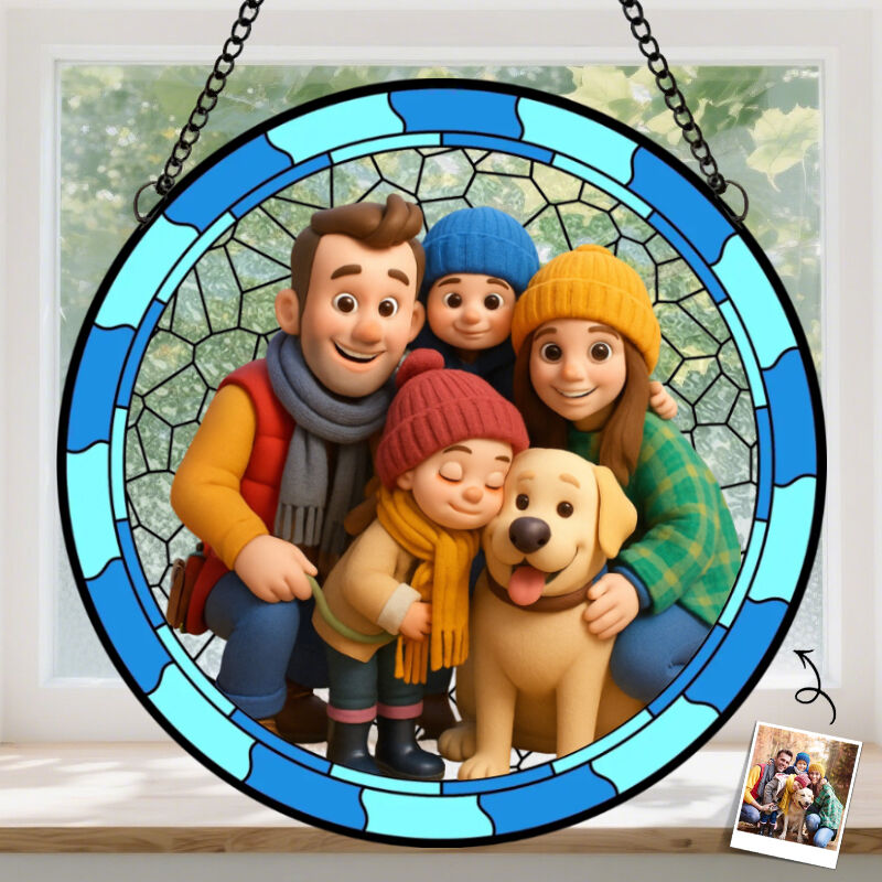 Ciondolo personalizzato da appendere alla finestra con foto di famiglia personalizzata per Natale