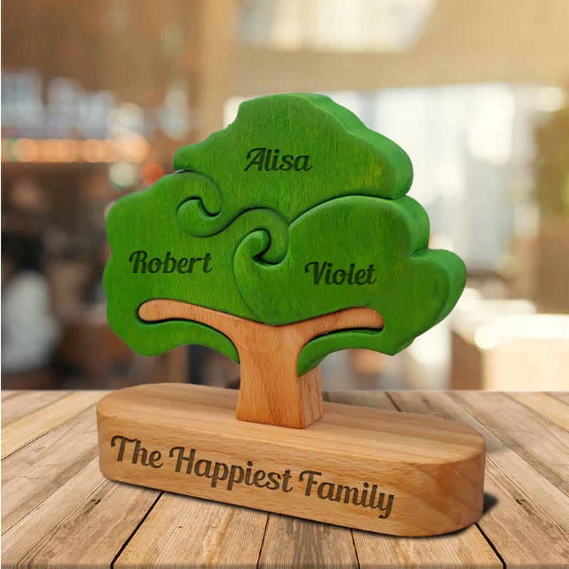 Personalized Family Tree Wooden Puzzle Warm Christmas Gift for Family