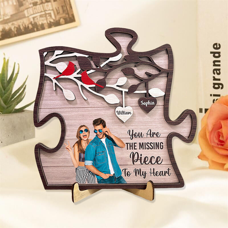 Personalized Picture Frame with Birds Pattern Unique Gift for Couples