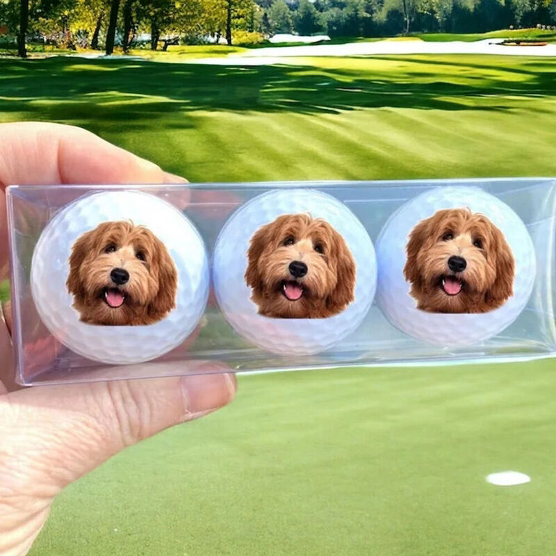 Gepersonaliseerd golfballen set van 3 Aangepast huisdier foto tafelversieringen cadeau voor huisdierliefhebbers