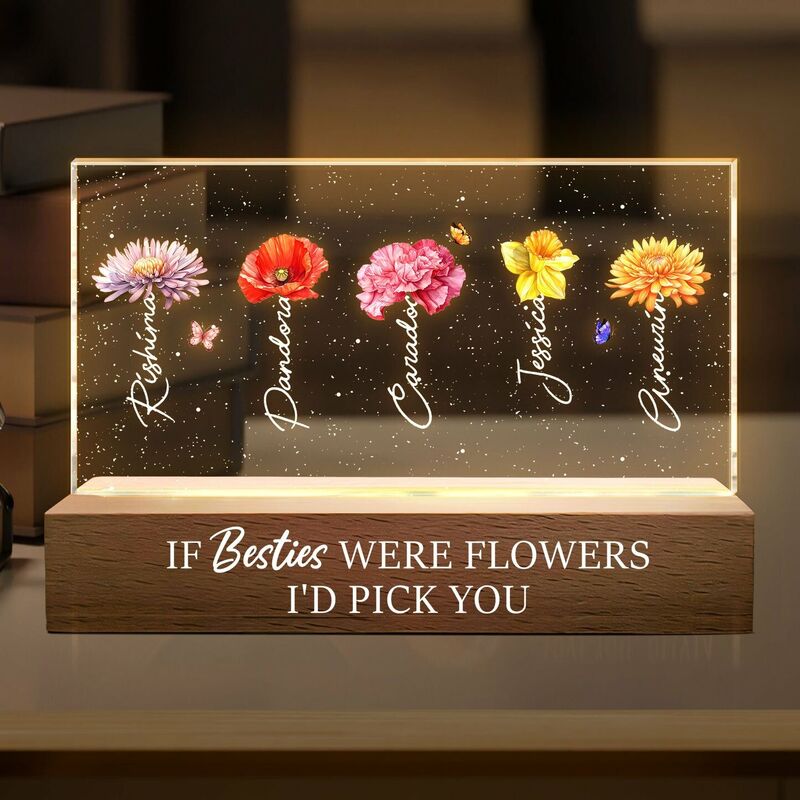 Personalized Led Lights Customized Birthday Flowers And Names Creative Gifts For Family Members