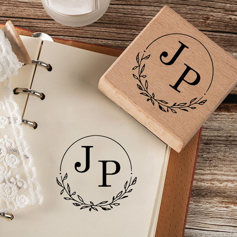 Customized Wooden Stamp Couple's Initials Stamp Monogram Stamp for Wedding