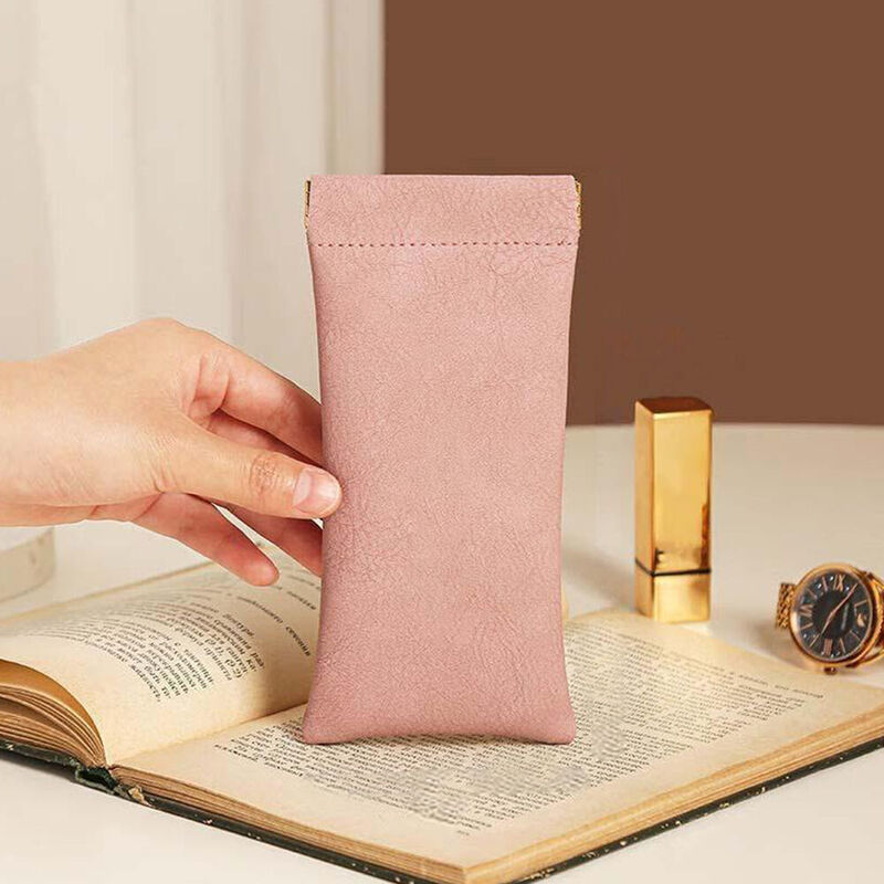 Customized Glasses Storage Bag Soft Leather Makeup Brush Bag Birthday Gift for Friends