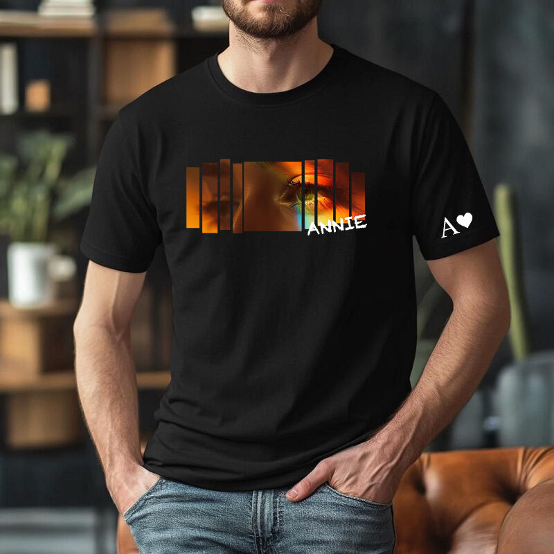 T-shirt personnalisé avec les yeux de votre petite amie design tendance cadeau idéal pour la Saint Valentin pour les couples