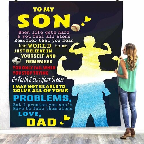 Personalized Love Letter Blanket Baby Boy to My Best Son