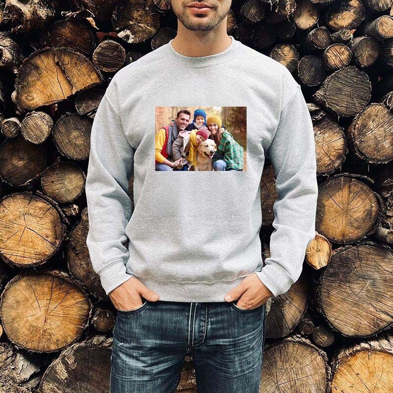 Personalized Sweatshirt with Custom Picture Minimalist Gift for Father