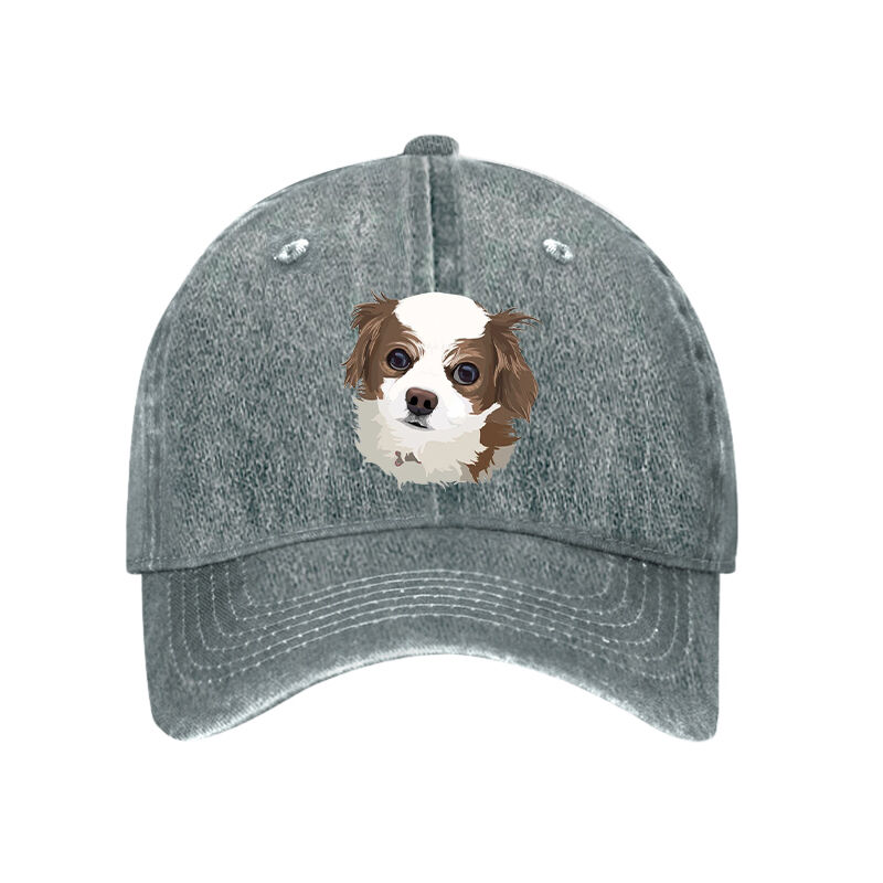 Gorra Personalizada con Retrato de Cabeza de Mascota en Acuarela Personalizada para Amante de las Mascotas