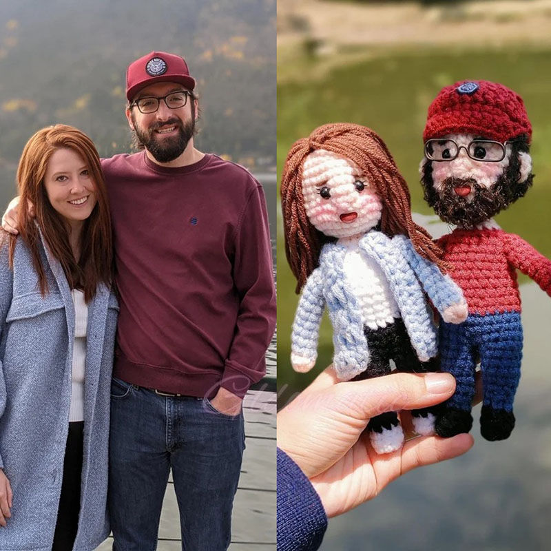 Personalized Handmade Custom Character Wool Doll Warm Gift For Couple