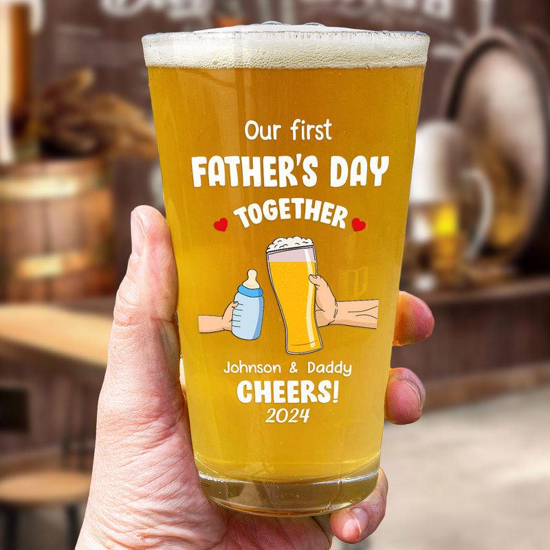 “Our First Father's Day”Personalized Beer Mug Gifts For Dad