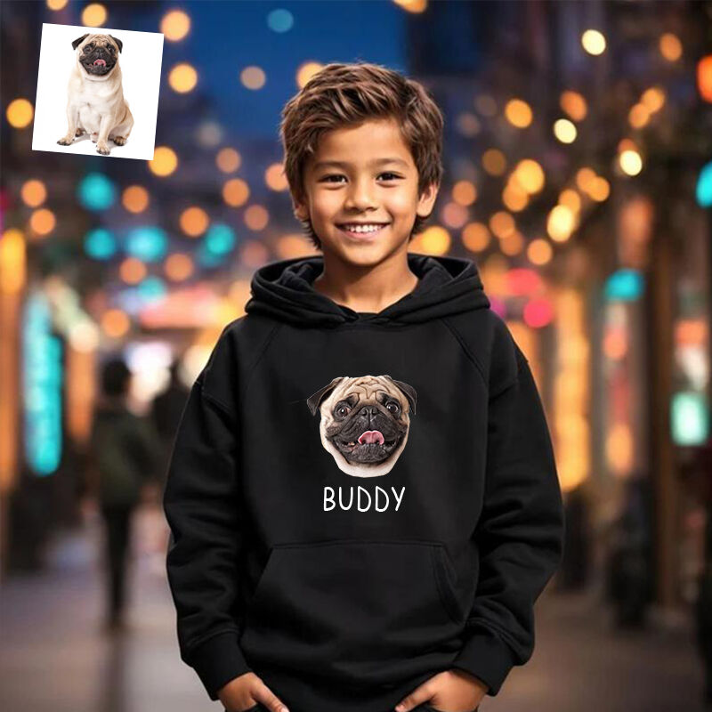 Sweat à capuche personnalisé pour enfants Nom et photo personnalisés Cadeau spécial pour enfants