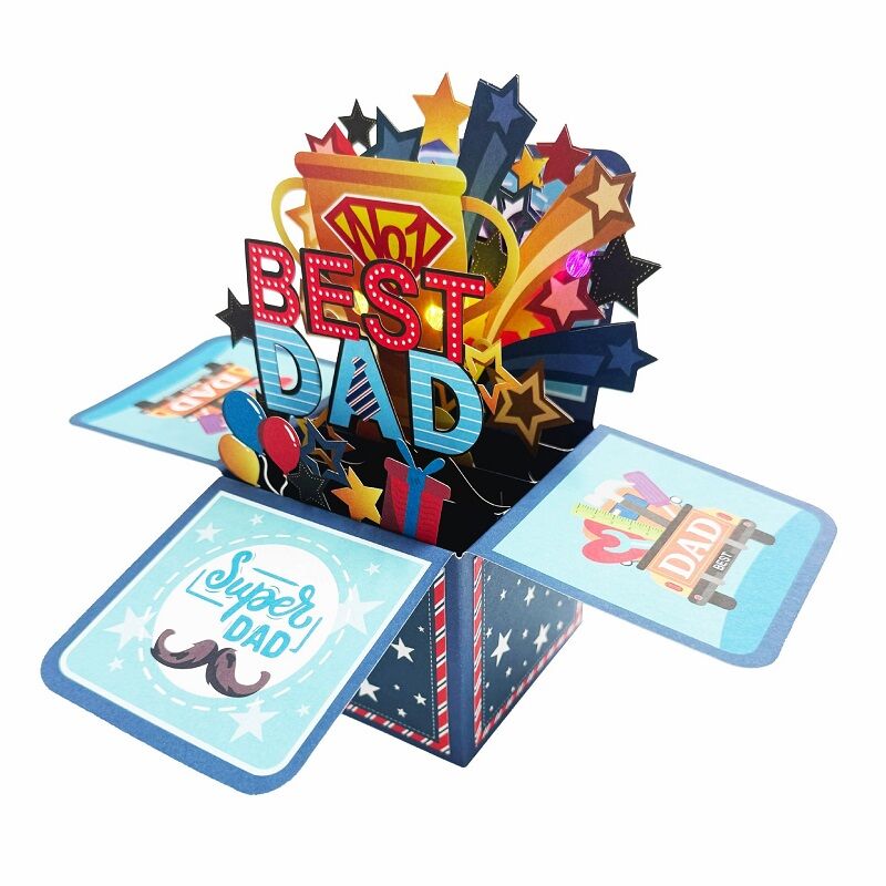 3D Pop Up Karte Best Papa Trophäe Design Attraktives Geschenk zum Vatertag
