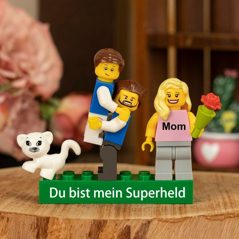 Personalisierte Baustein Minifiguren lustige Vatertagsgeschenke für den Super Papa
