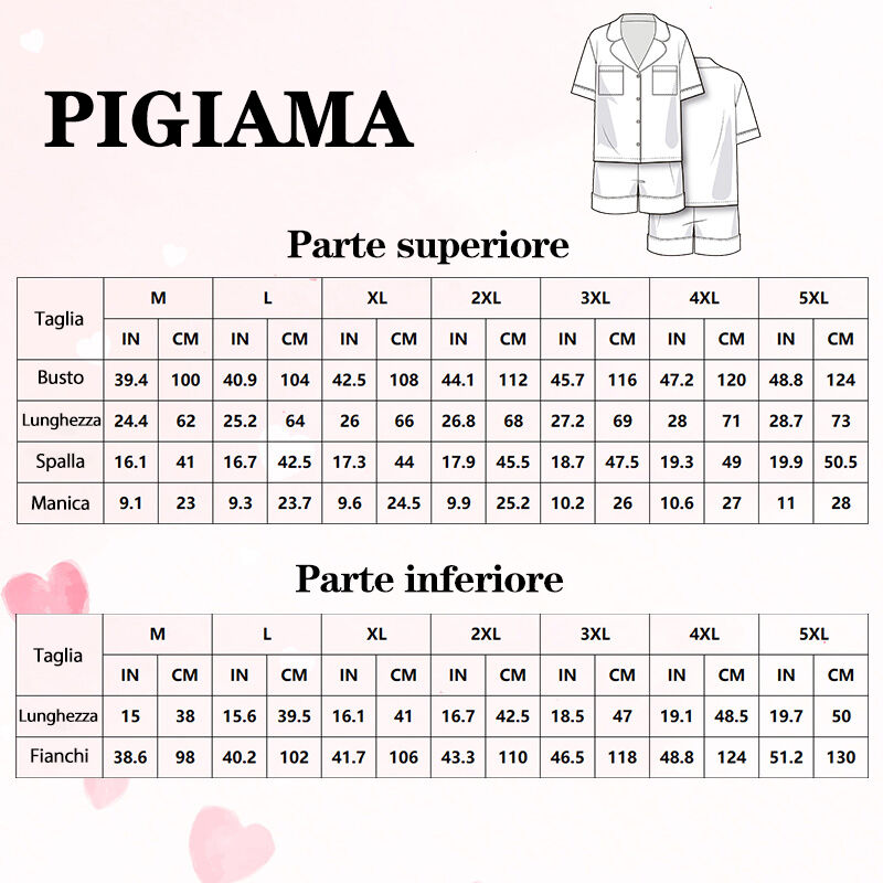 Set pigiama personalizzato ricamato con immagine personalizzata Regalo romantico per la moglie