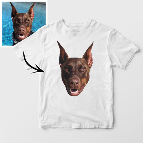 Camiseta personalizada con la foto de la cara del perro