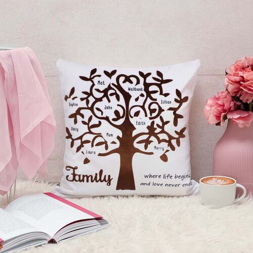 "Where Life Begins And Love Never Ends" Custom Name Pillow