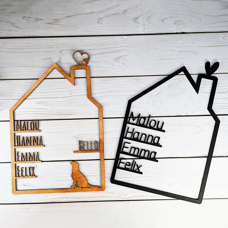 名入れ 家族 ペット ファミリーツリー ドア フレーム カスタマイズ