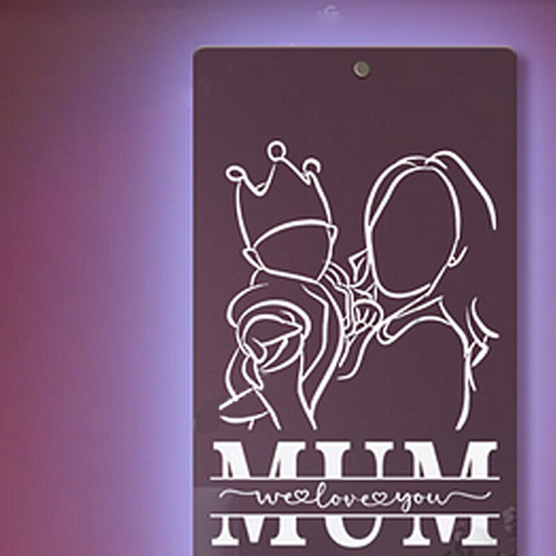 Personalized Photo Mirror Lamp Customized with Child's Name Surprise Mother's Day Gift