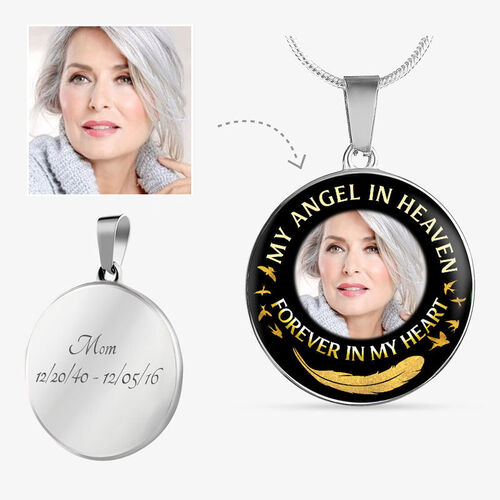 "My Angel In Heaven" Unique Memorial Custom Photo Necklace