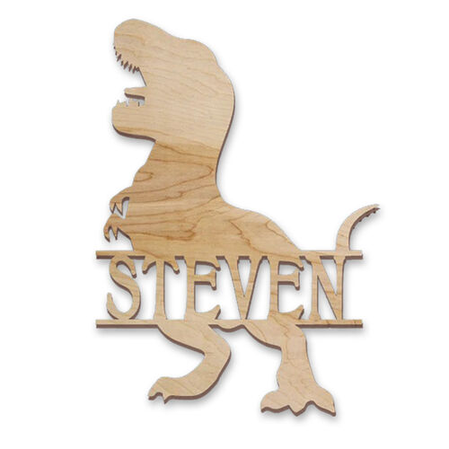 Enseigne en bois personnalisée avec nom de dinosaure Décoration intérieure