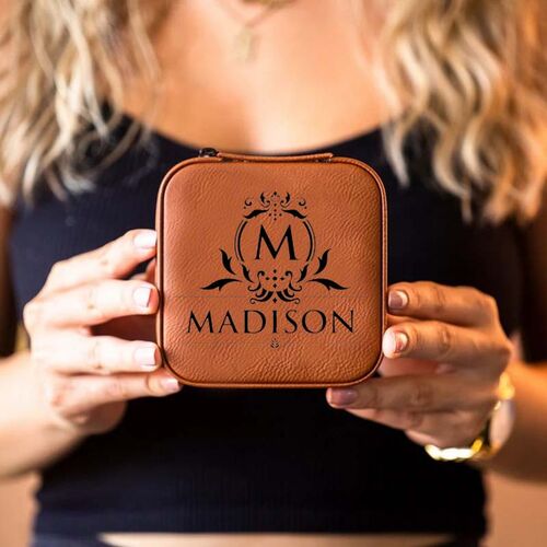 Personalized Square Jewelry Box Custom Name and Initial Warm Gift