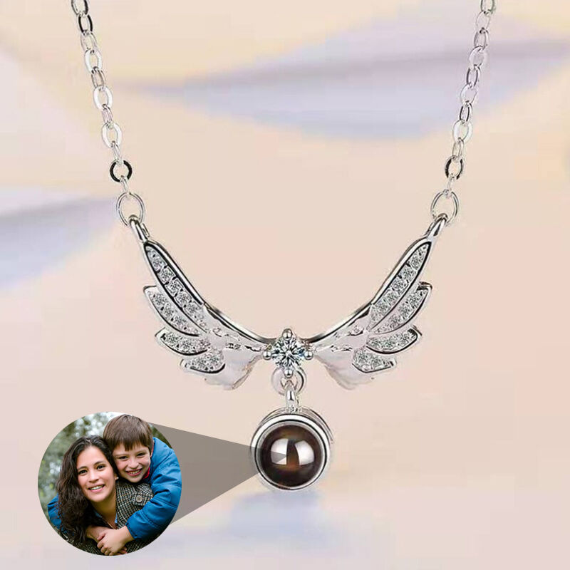 Collana Personalizzata con Proiezione di Foto - ali d'angelo
