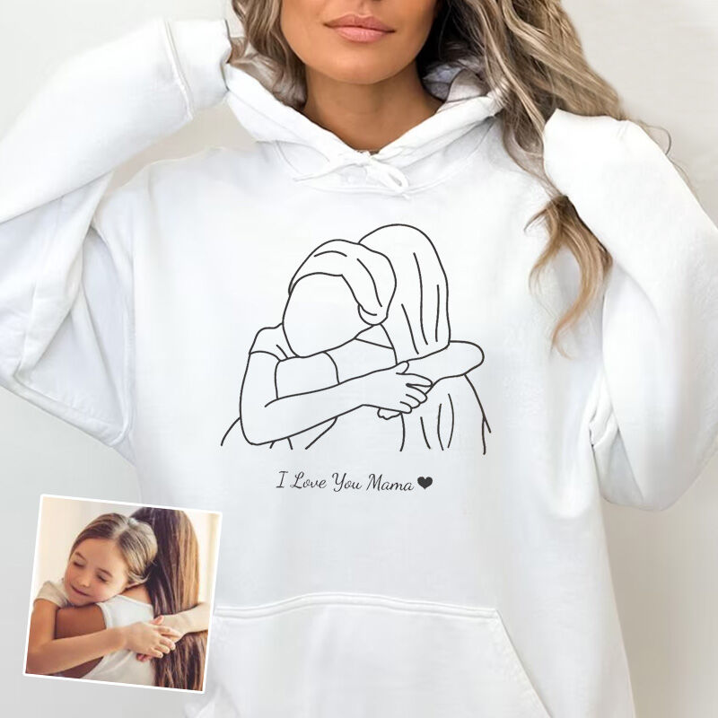 Felpa con cappuccio personalizzata con immagine e messaggio per la Festa della Mamma