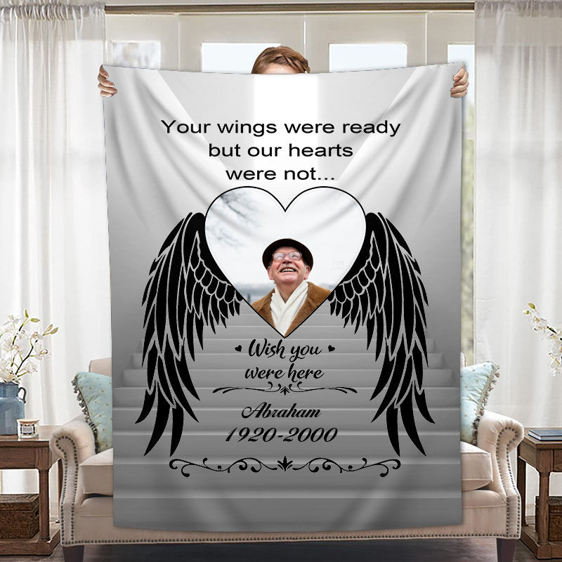 Personalized Picture Blanket Unique Gift for Special Day "Wish You Were Here"