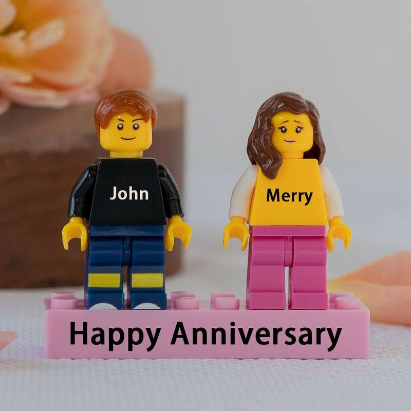 Gepersonaliseerde minifiguren met eigen naam Leuk Valentijnscadeau voor vriendje