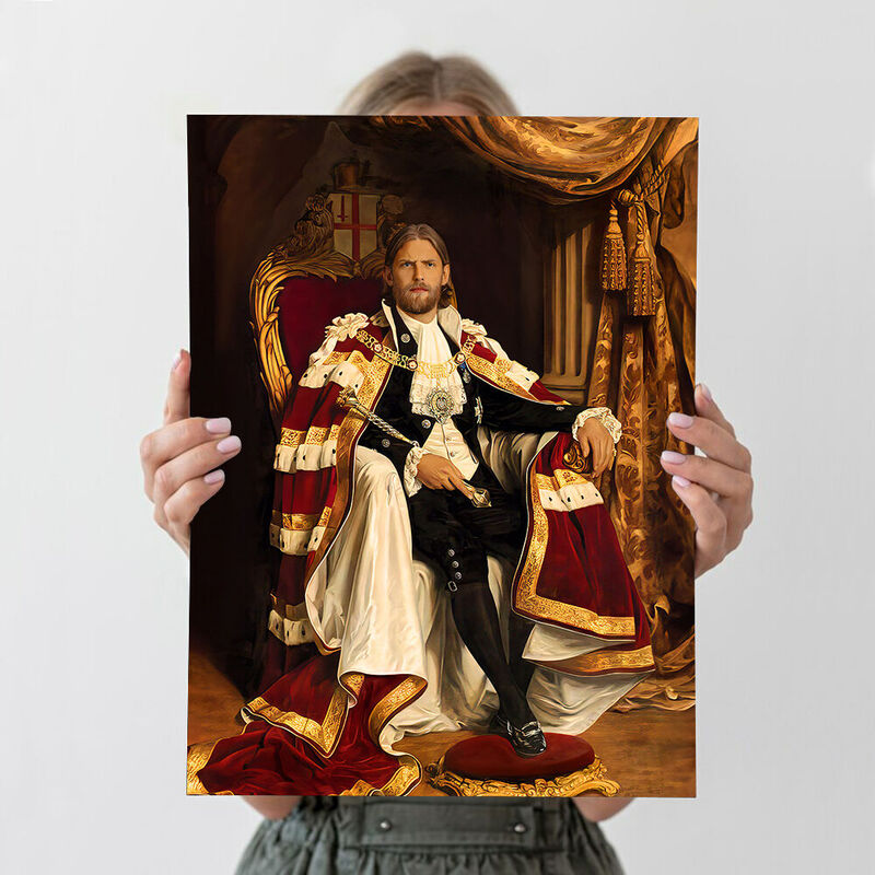 Personalized King Royal Portrait Customized Head Photo Renaissance Portrait