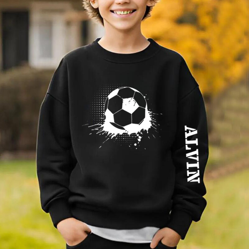 Personalized Children's Sweatshirts With Custom Names And Football Graphics For Sports Lovers