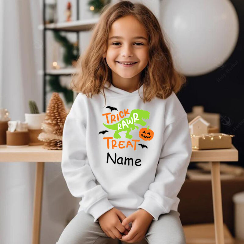 Personalized Children's Hoodies Customized Name Strips Halloween Patterns Funny Gifts For Kids