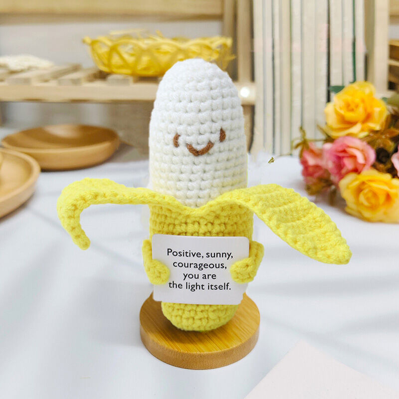 Handgemaakte Gehaakte Banaan Positieve Pop Grappig Cadeau voor Vrienden