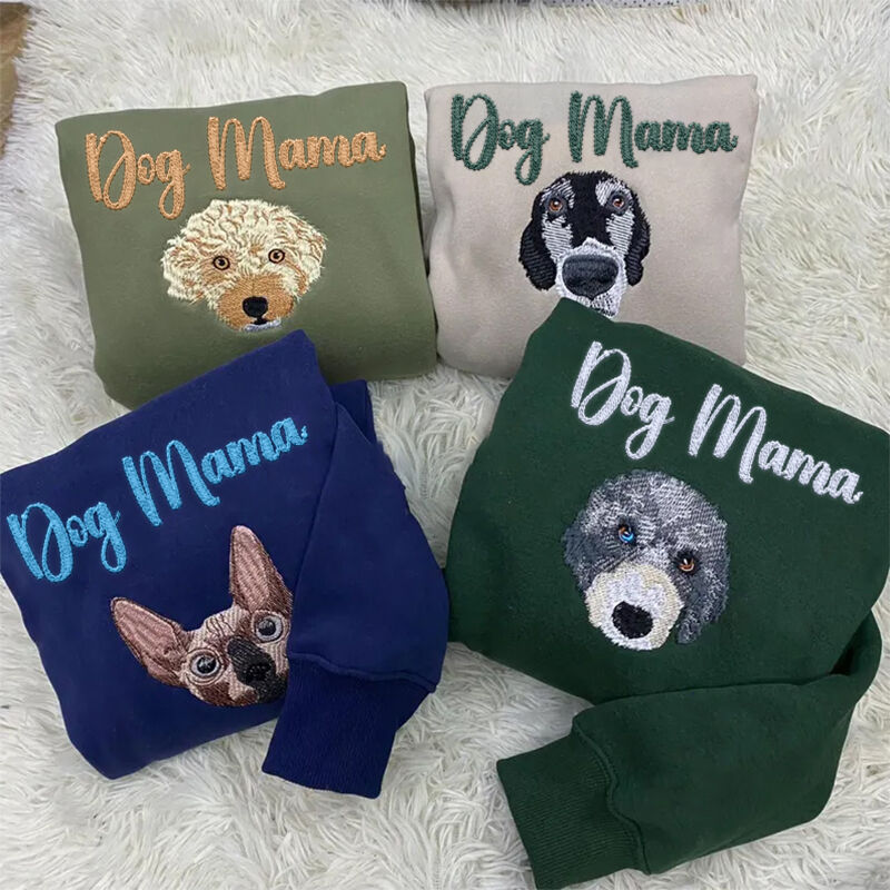 Personalized Sweatshirt Embroidered Custom Pet Photo Design Attractive Gift for Pet Lovers