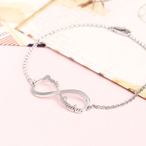 "Passioni Più Profonde" Bracciale Con Simbolo Infinito E Due Nomi